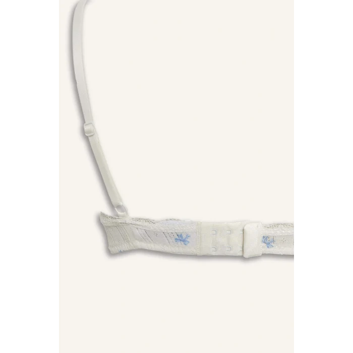 Defacto G6405AXBE550 Mavi Dantelli Ribana Çıkarılabilir Kap Pedli Balensiz Bralet