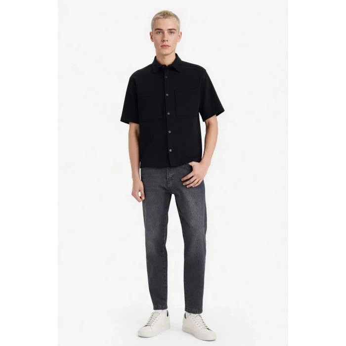 Defacto F8616AXBK81 Siyah %100 Pamuk Boxy Fit Gömlek