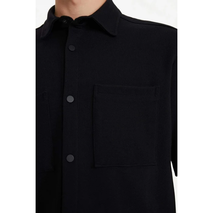 Defacto F8616AXBK81 Siyah %100 Pamuk Boxy Fit Gömlek