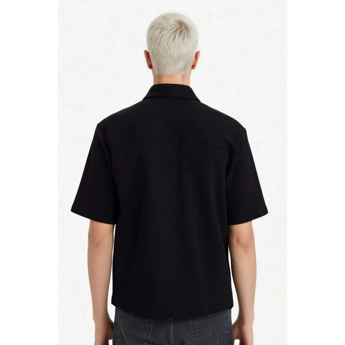 Defacto F8616AXBK81 Siyah %100 Pamuk Boxy Fit Gömlek