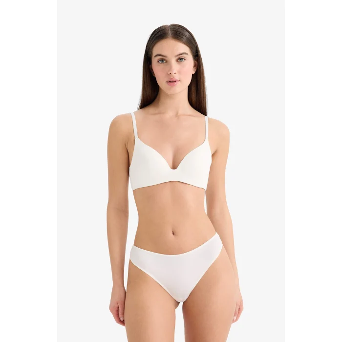 Defacto D2714AXER105 Ekru Kaplı Pedli Balensiz Tişört Bra