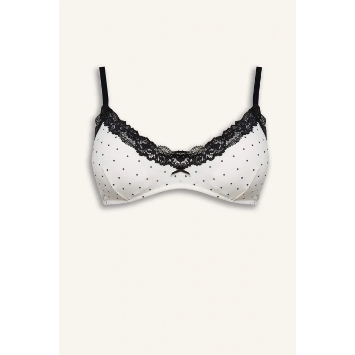 Defacto G6444AXER77 Ekru Dantel Detaylı Çıkarılabilir Kap Çıkarılabilir Pedli Balensiz Bralet