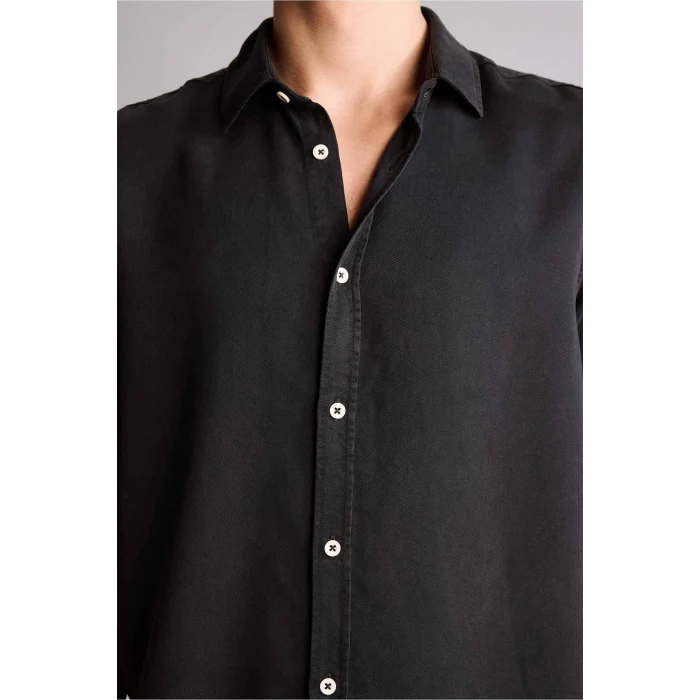 Defacto H0767AXAR221 Antrasit REGULAR FIT Akışkan Kumaş Gömlek