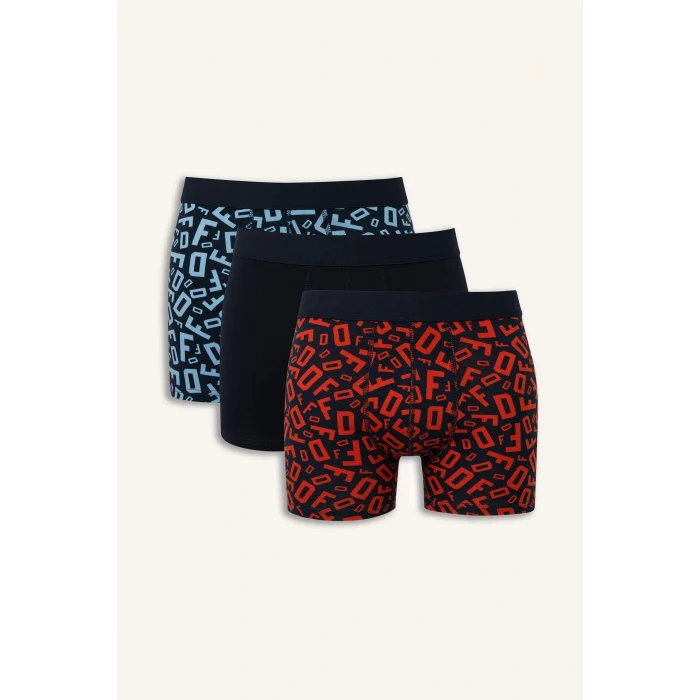 Defacto H3432AXNV135 Lacivert Regular Fıt 3lü Boxer
