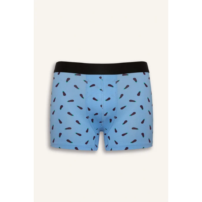 Defacto G9379AXBK81 Siyah Regular Fıt Sebze Baskılı 3lü Boxer