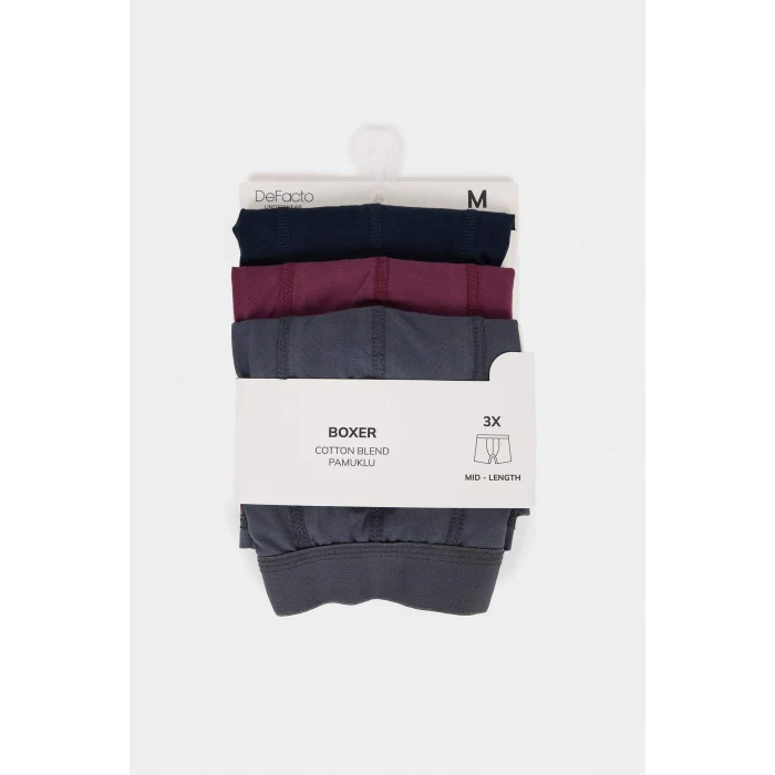 Defacto E0023AXPR102 Mor Regular Fıt 3lü Boxer