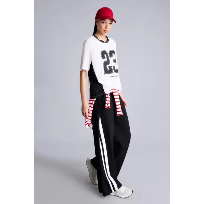 Defacto E7719AXBK81 Siyah Wıde Leg Geniş Paça Standart Boy Sporcu Pantolon
