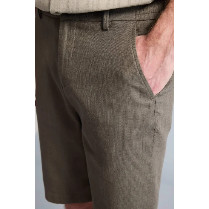 Defacto D4268AXKH398 Haki %100 Pamuk Regular Fit Bermuda Şort