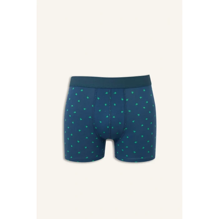 Defacto G9371AXGN614 Yeşil Regular Fıt Baskılı 3lü Boxer