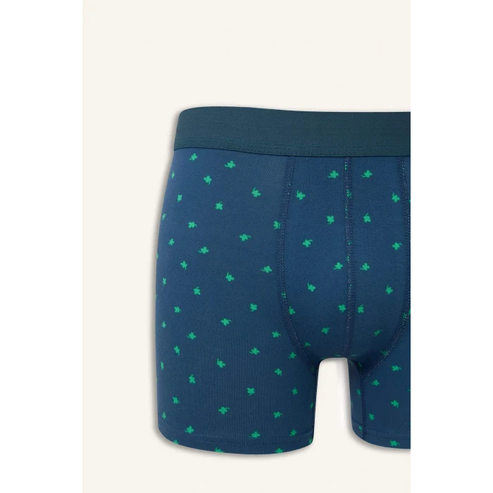 Defacto G9371AXGN614 Yeşil Regular Fıt Baskılı 3lü Boxer