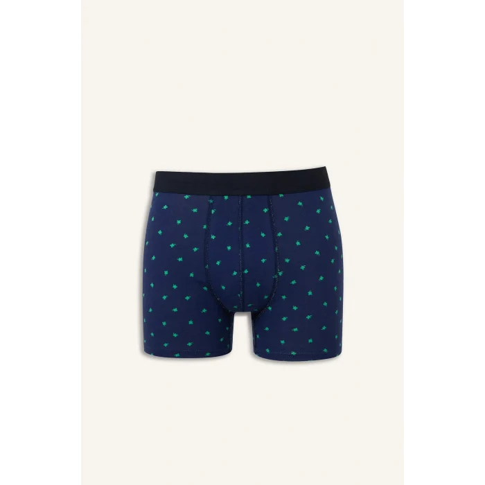Defacto G9371AXGN614 Yeşil Regular Fıt Baskılı 3lü Boxer