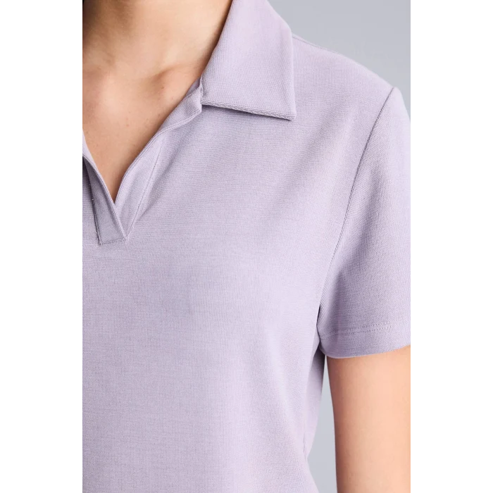 Defacto G0751AXPR518 Mor Standart Fıt Polo Yaka Sporcu Kısa Kollu Polo Tişört