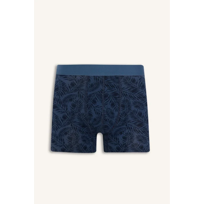 Defacto E5043AXBE364 Mavi Regular Fıt Baskılı 3lü Boxer