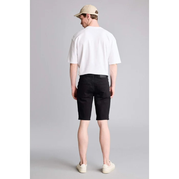 Defacto E4009AXNM40 Siyah Slım Fıt Jean Bermuda