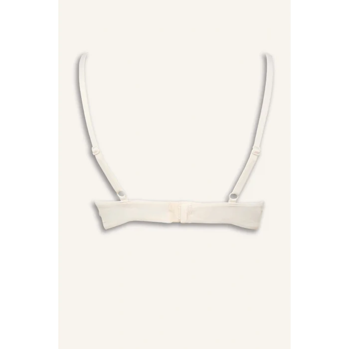 Defacto T8478AZER105 Ekru Micro Kaplı Full Push Up Balenli Tişört Bra