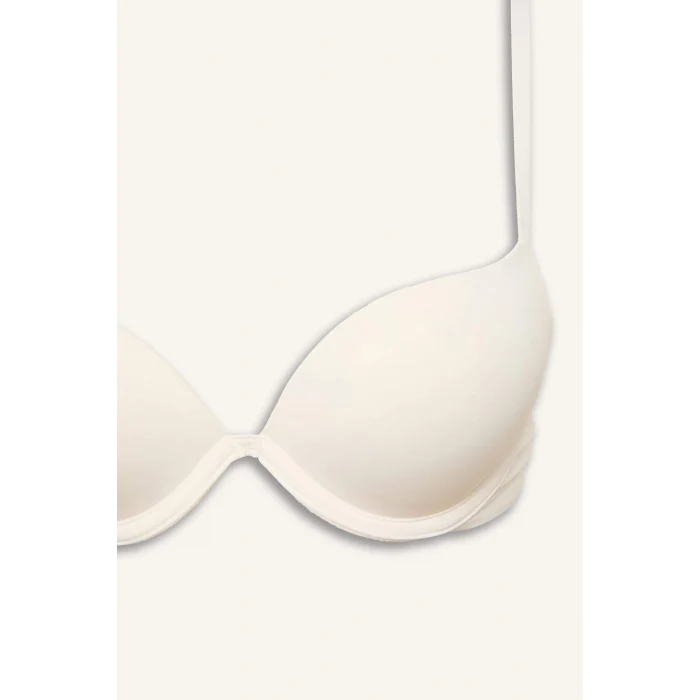 Defacto T8478AZER105 Ekru Micro Kaplı Full Push Up Balenli Tişört Bra