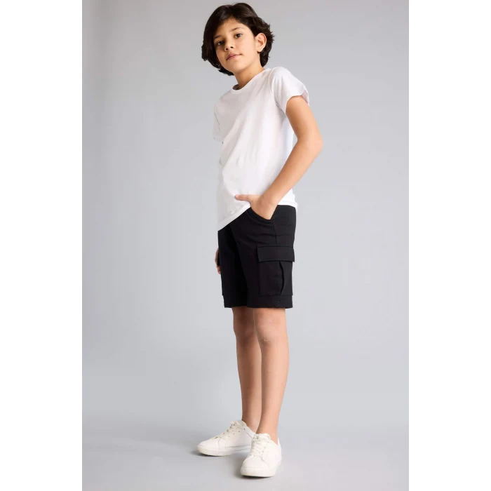 Defacto B5868A8BK27 Siyah Regular Fıt Sweatshirt Kumaşı Şort Erkek Çocuk