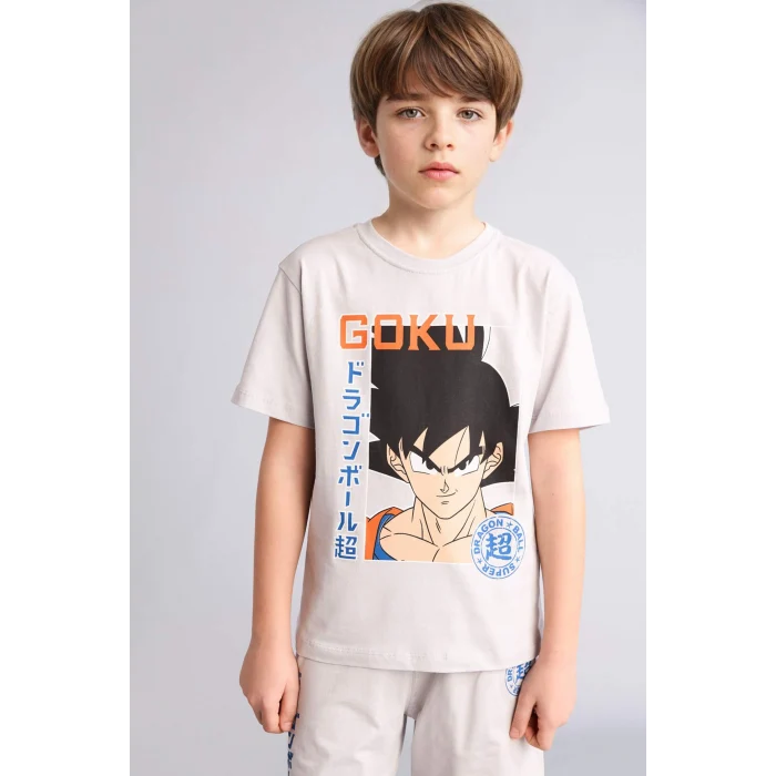 Defacto H4108A8GR184 Gri Dragon Ball Regular Fıt 2li Pijama Takımı Erkek Çocuk