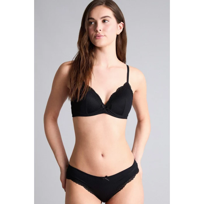 Defacto F6615AXBK81 Siyah Micro Kaplı Dolgusuz Balensiz Bralet