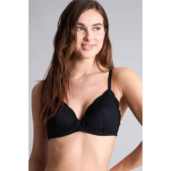 Defacto F6615AXBK81 Siyah Micro Kaplı Dolgusuz Balensiz Bralet