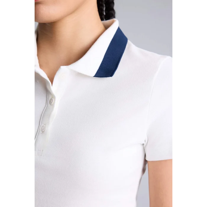 Defacto H3265AXER105 Ekru Slım Fıt Sporcu Pike Kısa Kollu Polo Tişört