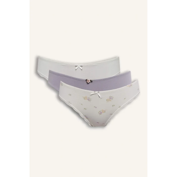 Defacto G8540AXER98 Ekru 3lü Slip Külot