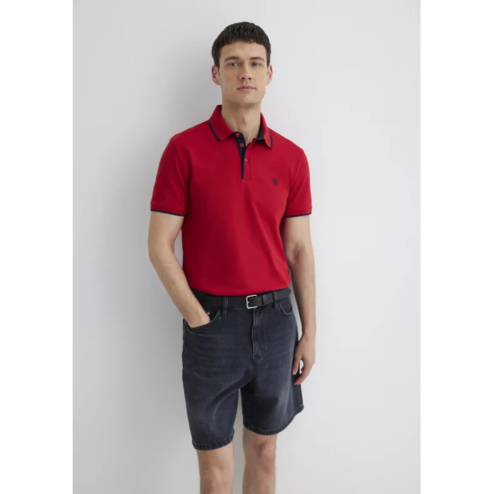 Mavi 062373-28441 Yaka Detaylı Kırmızı Polo Tişört