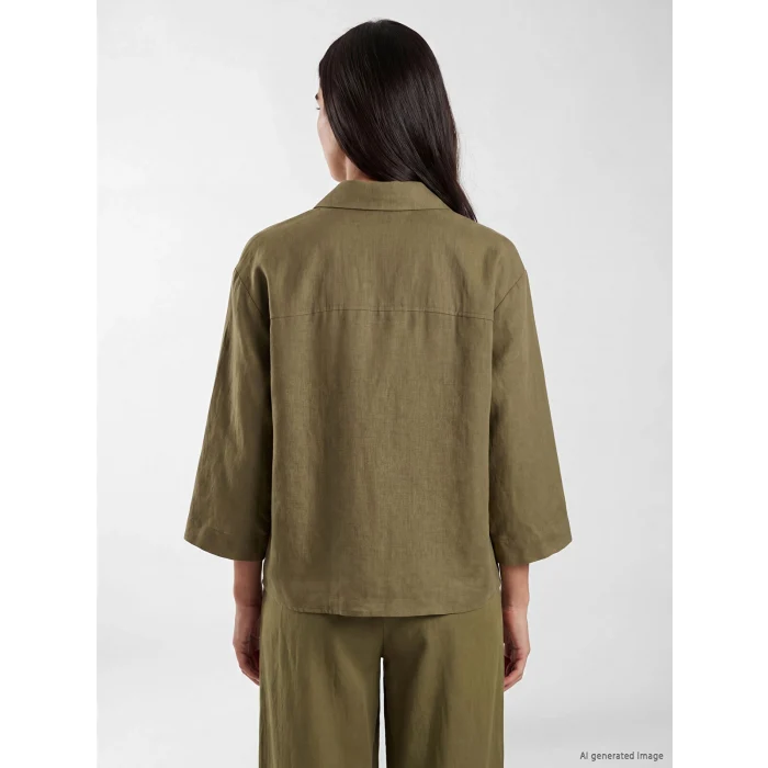 LCW Vision Haki Oversize Kadın Gömlek