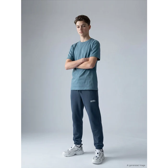 LCW Kids Lacivert Baskılı Erkek Çocuk Jogger Eşofman Altı