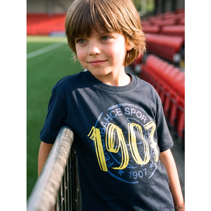 LCW Kids Lacivert Fenerbahçe Baskılı Erkek Çocuk 2li Tişört Takımı