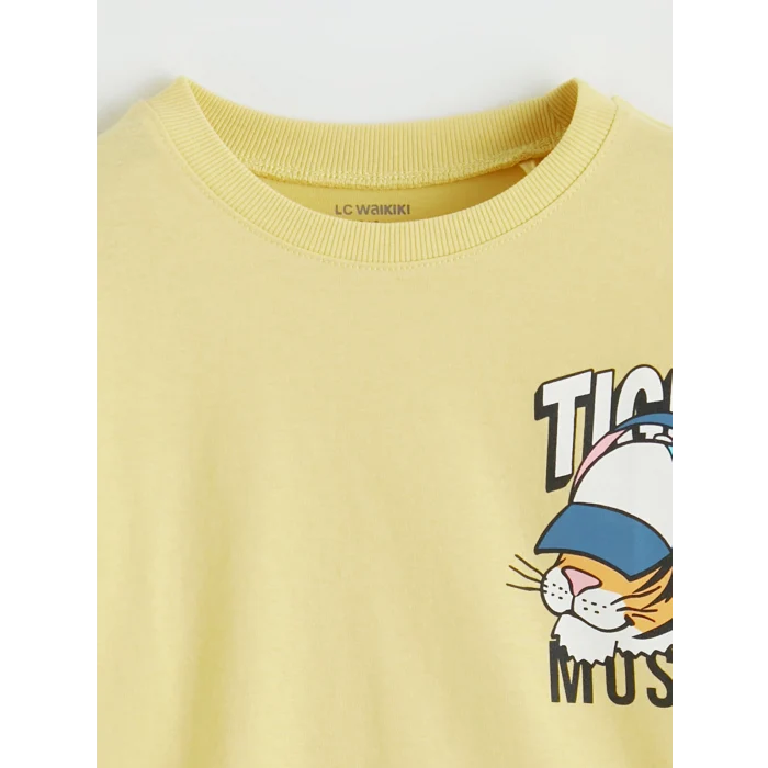 LCW Kids Sarı Baskılı Erkek Çocuk Şortlu Takım