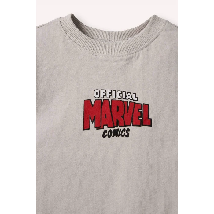 Defacto G9907A5GR503 Gri Marvel Comıcs Tişört Erkek Bebek