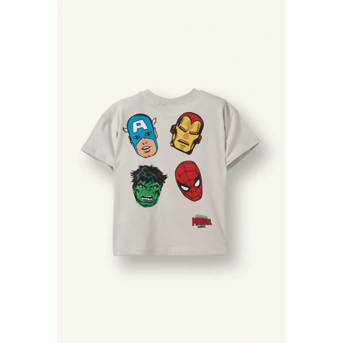 Defacto G9907A5GR503 Gri Marvel Comıcs Tişört Erkek Bebek