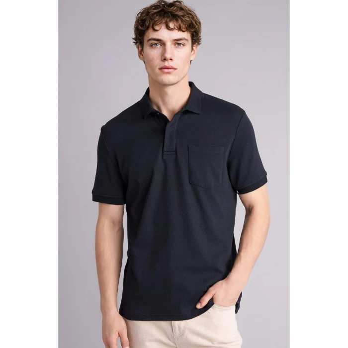 Defacto G2608AXNV64 Lacivert %100 Pamuk Regular Fit Polo Tişört