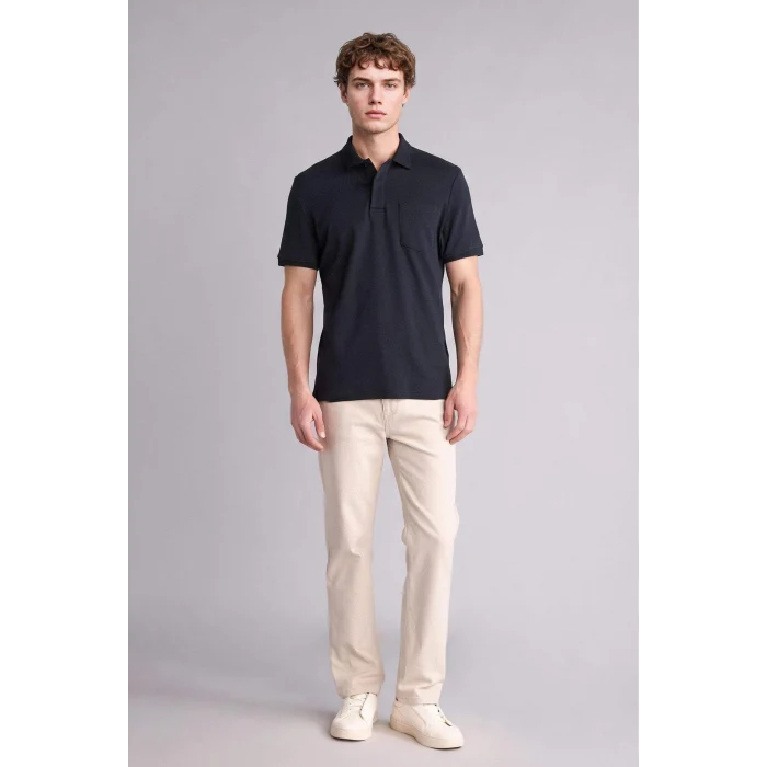 Defacto G2608AXNV64 Lacivert %100 Pamuk Regular Fit Polo Tişört
