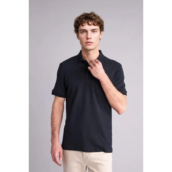 Defacto G2608AXNV64 Lacivert %100 Pamuk Regular Fit Polo Tişört