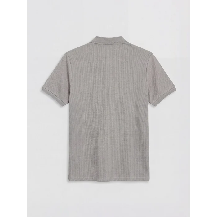 LCWAIKIKI Classic Gri Polo Yaka Dokulu Erkek Tişört