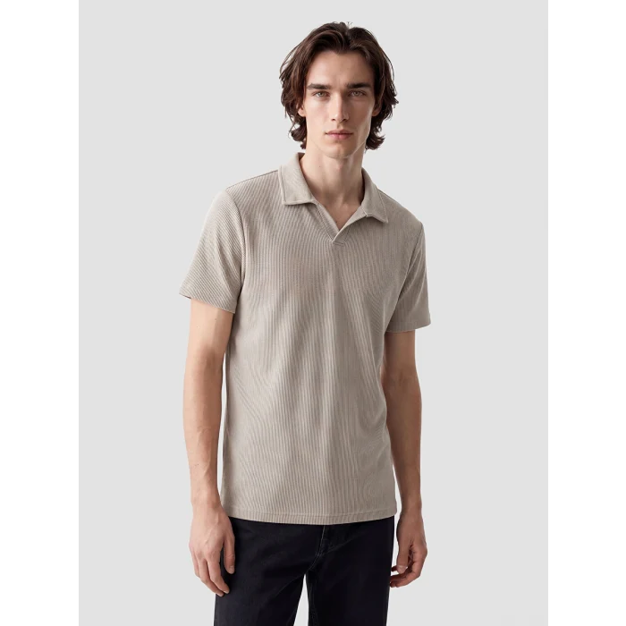 XSIDE Bej Polo Yaka Erkek Tişört