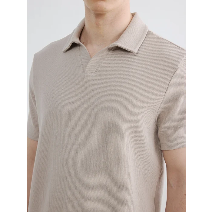 XSIDE Bej Polo Yaka Erkek Tişört