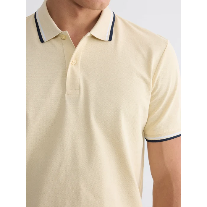 LCWAIKIKI Classic Bej Polo Yaka Pike Erkek Tişört