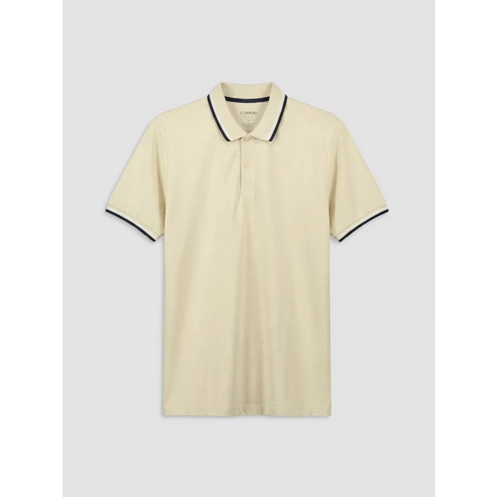 LCWAIKIKI Classic Bej Polo Yaka Pike Erkek Tişört