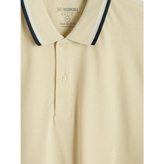 LCWAIKIKI Classic Bej Polo Yaka Pike Erkek Tişört