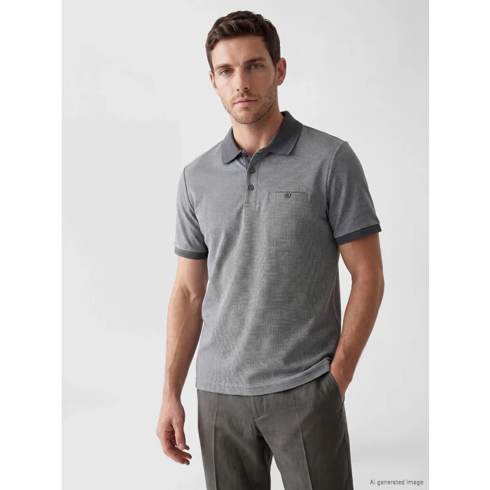 LCWAIKIKI Classic Gri Polo Yaka Erkek Tişört