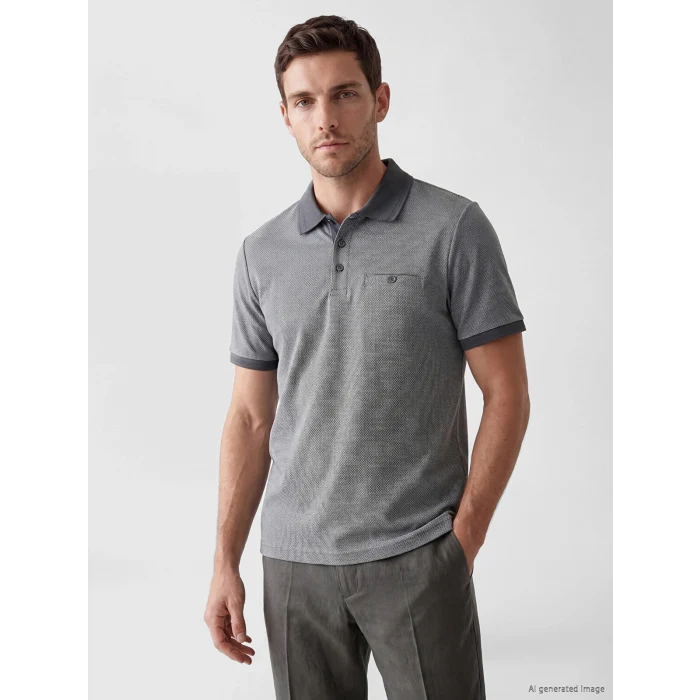 LCWAIKIKI Classic Gri Polo Yaka Erkek Tişört