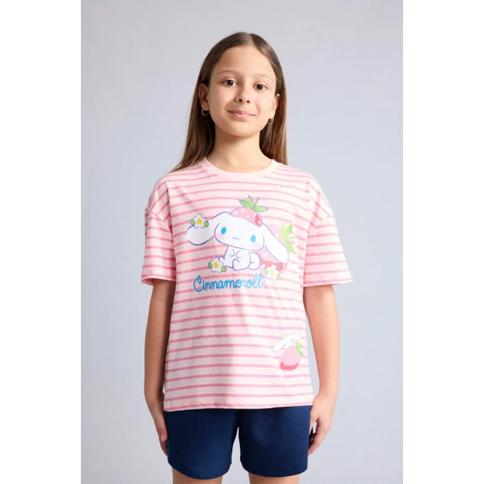 Defacto H3483A8PN238 Pembe My Melody Relax Fıt Bisiklet Yaka Kısa Kollu Tişört Kız Çocuk