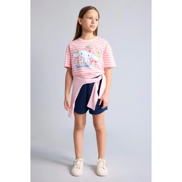 Defacto H3483A8PN238 Pembe My Melody Relax Fıt Bisiklet Yaka Kısa Kollu Tişört Kız Çocuk