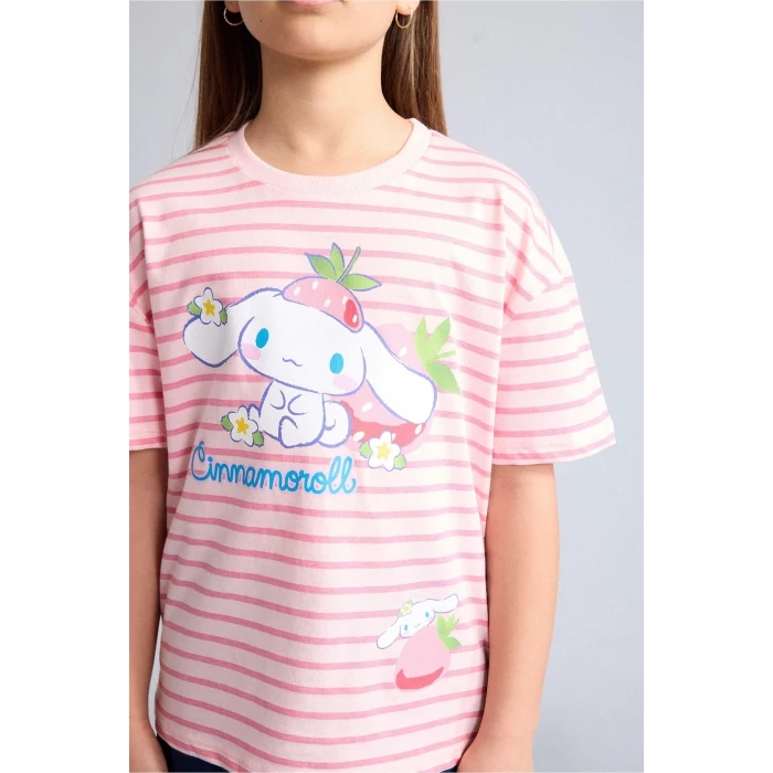 Defacto H3483A8PN238 Pembe My Melody Relax Fıt Bisiklet Yaka Kısa Kollu Tişört Kız Çocuk