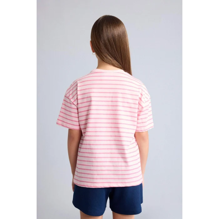 Defacto H3483A8PN238 Pembe My Melody Relax Fıt Bisiklet Yaka Kısa Kollu Tişört Kız Çocuk