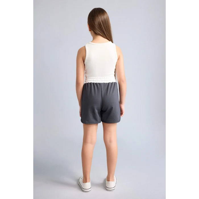 Defacto G9070A8GR164 Gri Kısa Paça Şort Kız Çocuk