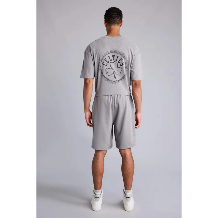 Defacto G0920AXGR67 Gri NBA Boston Celtıcs Standart Fıt Şort